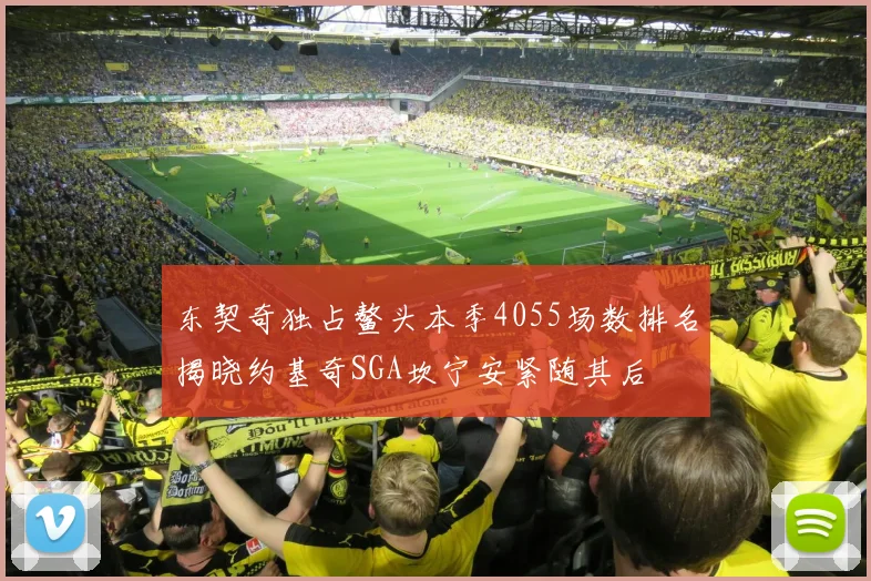 东契奇独占鳌头本季4055场数排名揭晓约基奇SGA坎宁安紧随其后